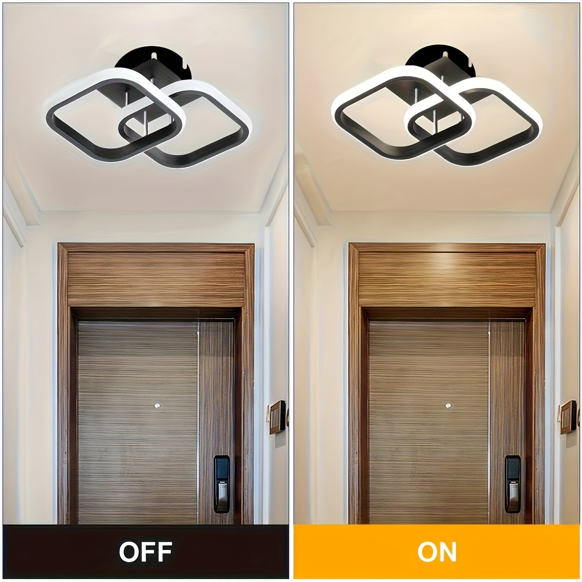 Modern LED flush mount ceiling light with adjustable color temperature, perfect for various rooms. Available in black or white.