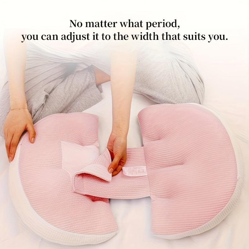 Maternity Pillow for Side Sleepers - Provides Waist Support & Belly Relief, Made with Ultra-Soft Polyester Fiber, Ideal for Pregnancy Comfort