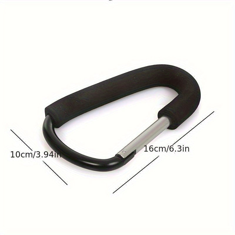 [Top Pick] 1 Piece Heavy-Duty 16.0cm Stroller Hook - Features a Large Metal Clip for Convenient Bag Hanging, Perfect for Shopping & Daily Activities, Ensures Secure Attachment to Stroller