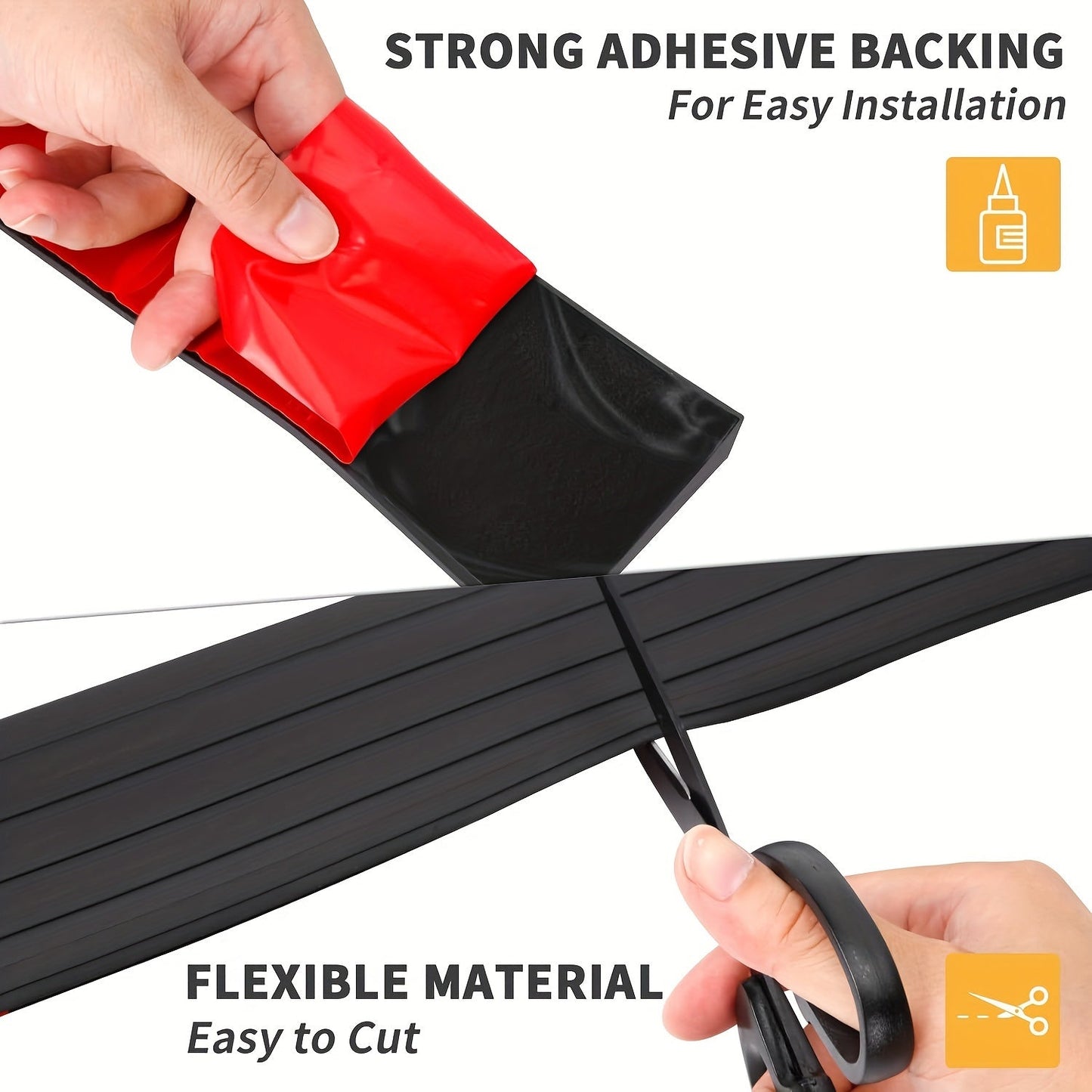 Top Pick: Self-Adhesive Rubber Door Threshold Ramp with 2/5 Inch Rise - Non-Skid Surface for Wheelchair and Scooter, Flexible Transition Strip Reducer for Doorway Floor Tile - Ideal for Mobility Scooter Users