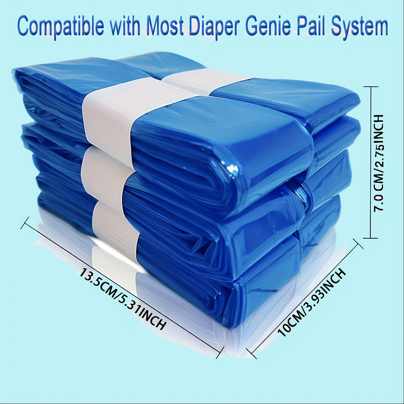 Get 6 BEEMEEMASTER Odor-Sealing Diaper Genie Refill Bags - Holds Up to 1680 Diapers, Perfect Fit for Playtex Pails