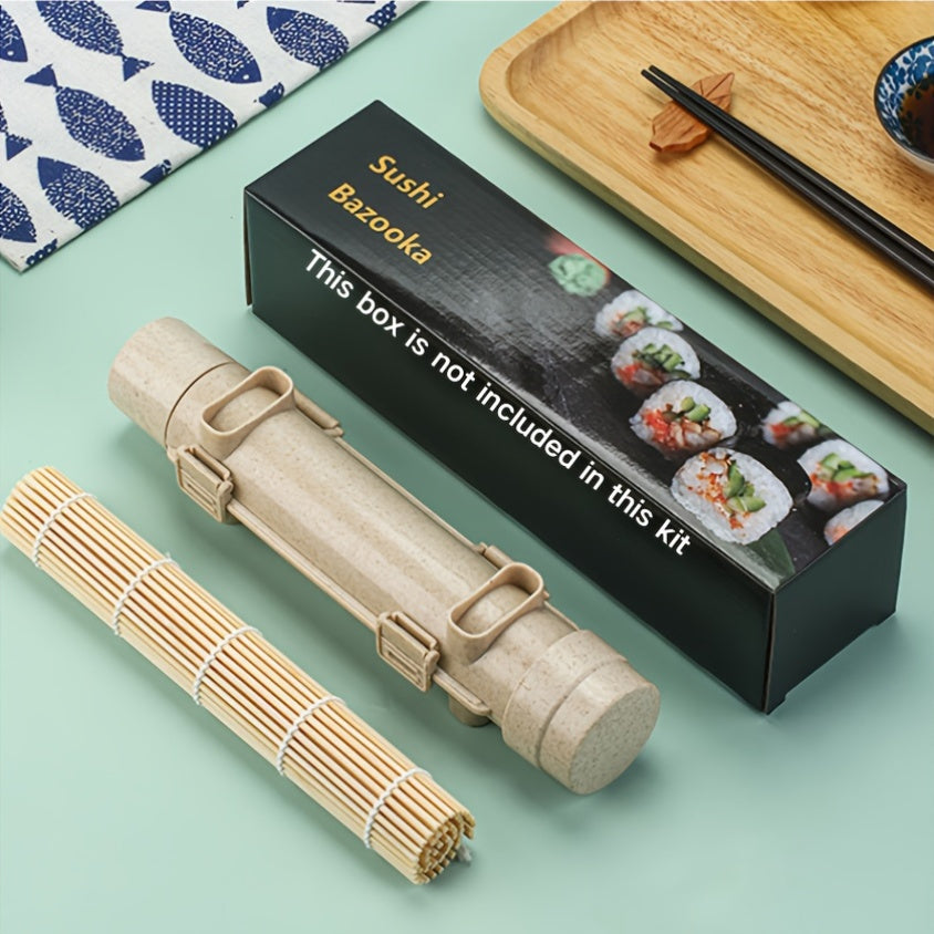 Beginner's Sushi Making Set - 2 Piece Plastic Sushi Bazooka Roller Kit, DIY Kitchen Tools for Safe and Easy Sushi Making, Perfect for Holiday Celebrations including Christmas, Halloween, Thanksgiving, Valentine's Day, and Graduation - No Electricity