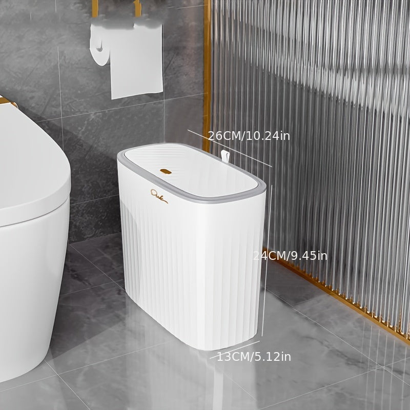 LuxeSpace trash can with odor-sealing function and high capacity, made of durable PP material, suitable for bathroom, living room, and kitchen.