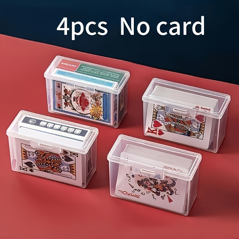 2/4 Plastic Waterproof Card Storage Boxes with Clear Lids, Perfect for Playing Cards and Collectibles, Ideal Holiday Gift