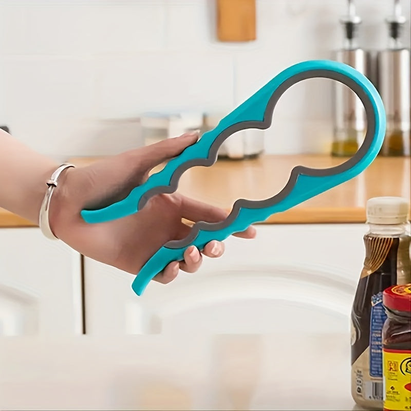 4-in-1 Multi-Purpose Can Opener with Non-Slip Grip for Beer Bottles and Home Kitchen