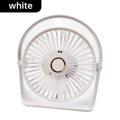 The TENGQU Portable USB Rechargeable Fan features a 1200mAh Lithium Battery and 5-Speed High-Velocity Table Fan. Perfect for use in the home, office, bedroom, or outdoors, this compact fan has a polished plastic design with button control for easy