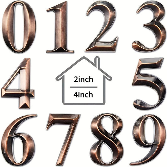 One self-adhesive Rhombus Ancient Copper House Number suitable for hotels, apartments, and modern houses.