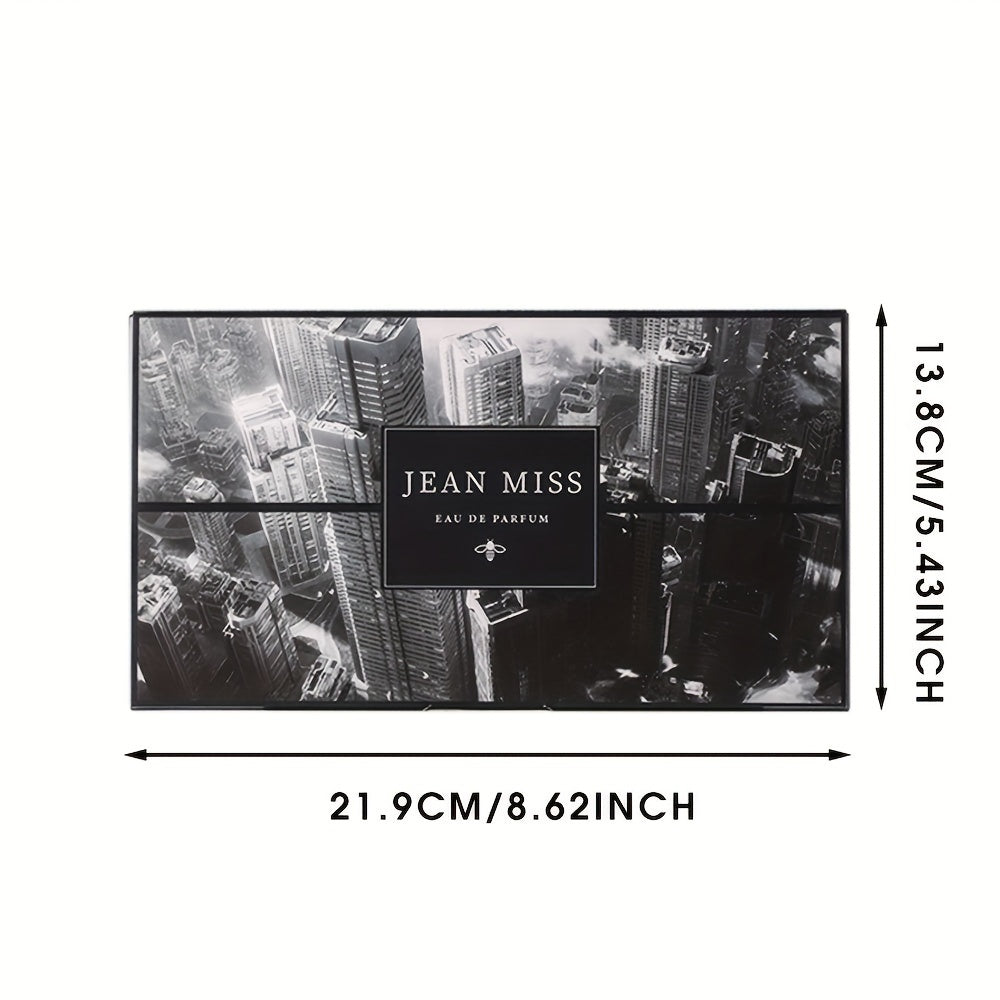 Men's 3-piece Jean Miss Homme Cologne Gift Set features a natural, long-lasting floral scent with no Bisphenol A. Contains 5-15% concentration of fragrance with citrus and woody notes