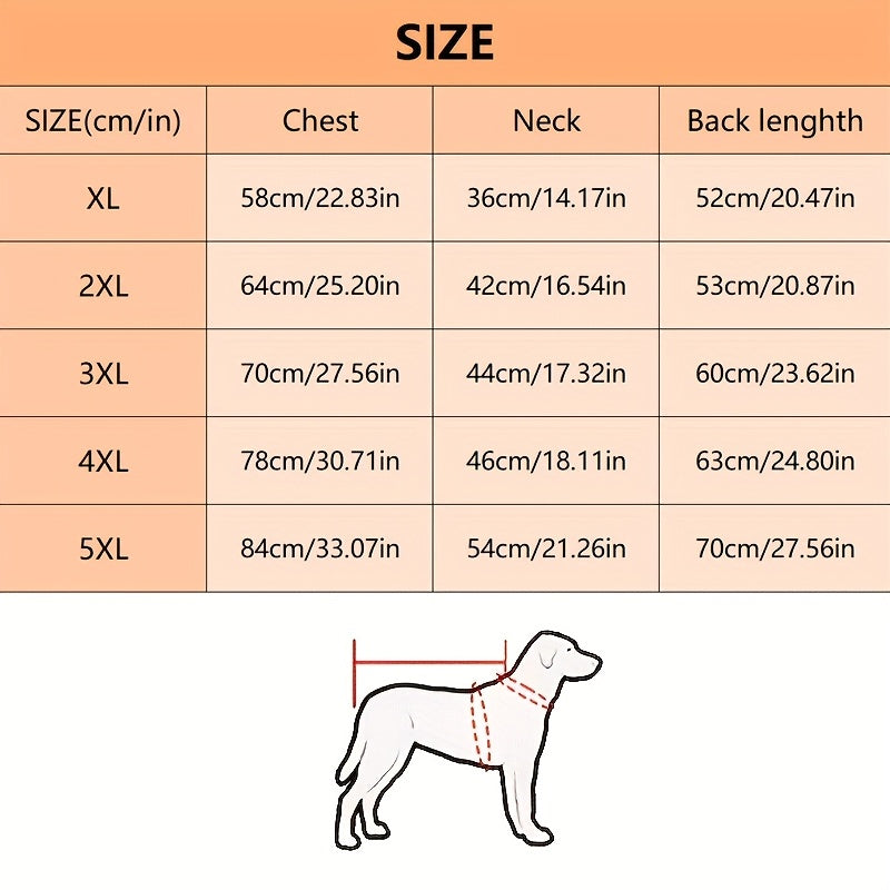 Warm, windproof vest for large dogs - ideal for fall and winter.