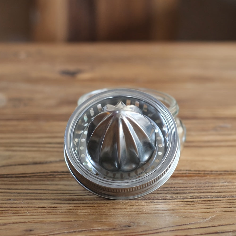 This stainless steel lemon squeezer and juicer with bowl container is portable and convenient for easy use with oranges and lemons.