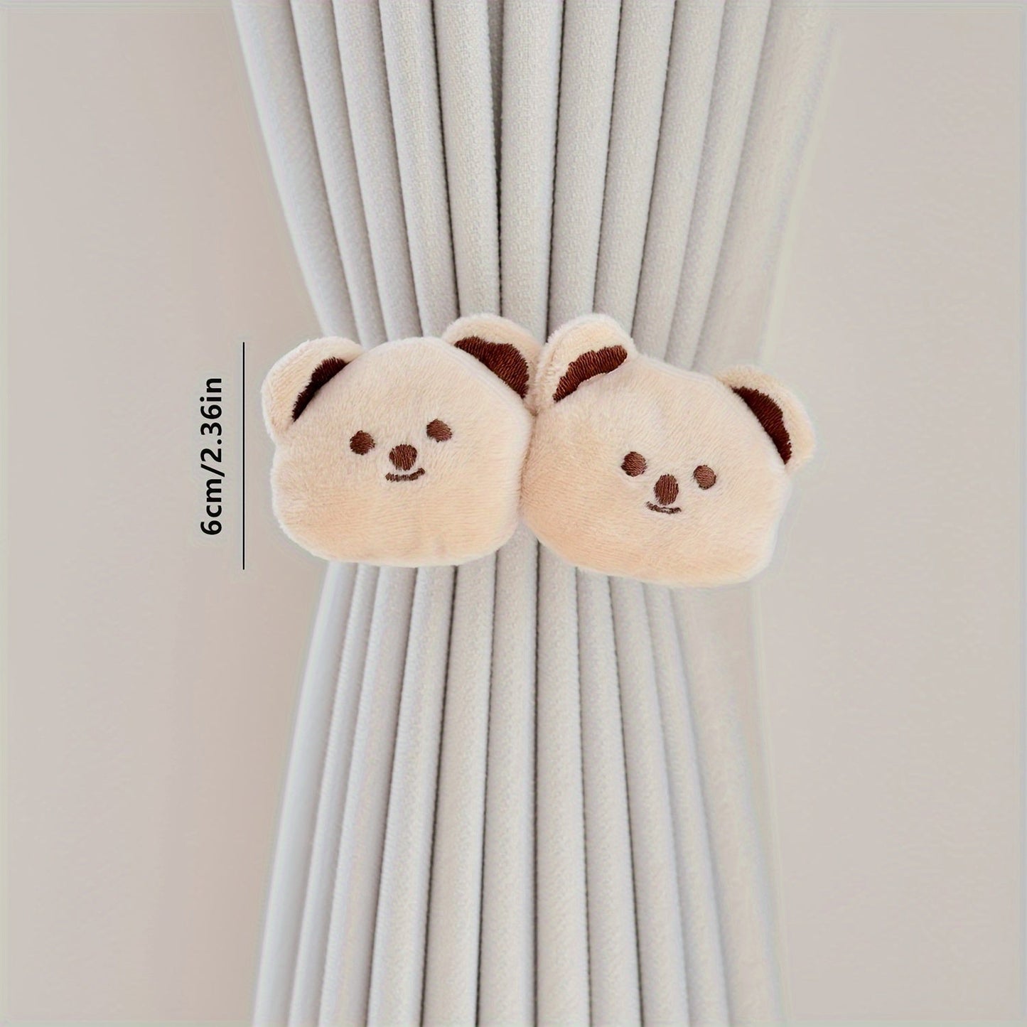 Adorable Korean Cartoon Curtain Tie featuring Little Bear and Rabbit, perfect for Children's Room Decoration. Decorate with this Creative Ribbon Buckle to add a touch of Cutness to your curtains!