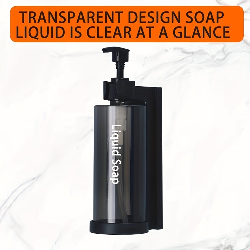 Wall-mounted soap dispenser made of plastic material suitable for hotel bathrooms and household shower storage. Can hold shampoo, hair conditioner, and body wash.