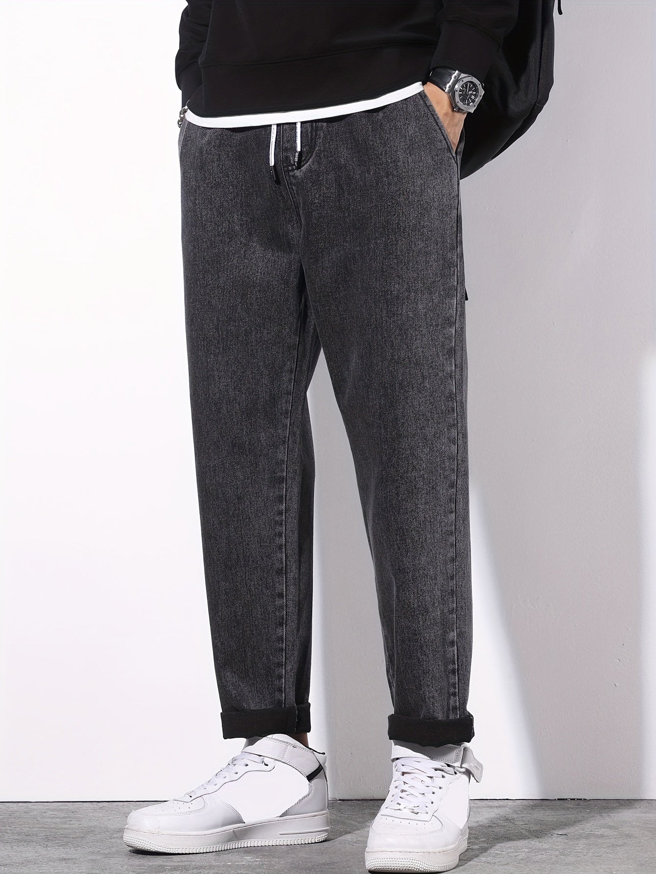 Men's Loose Fit Drawstring Denim Jeans from the Spring 2024 Collection