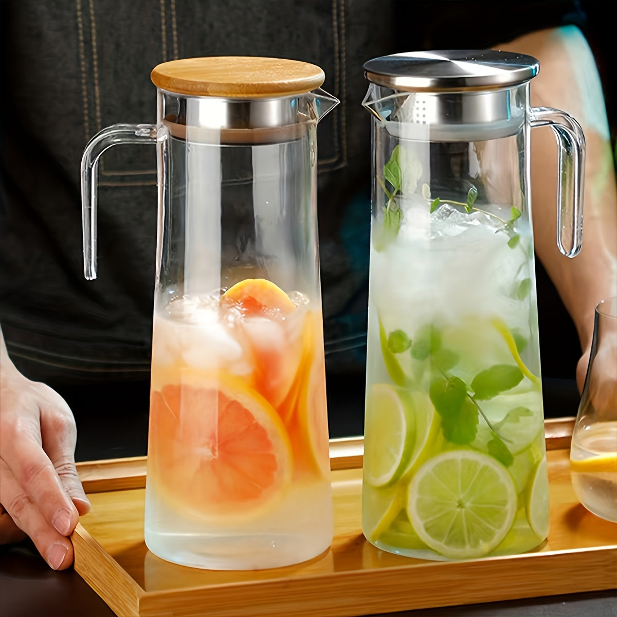 - Spacious, heat-resistant juice jug with handle
- Suitable for iced tea and beverages 
- Great for home and office.