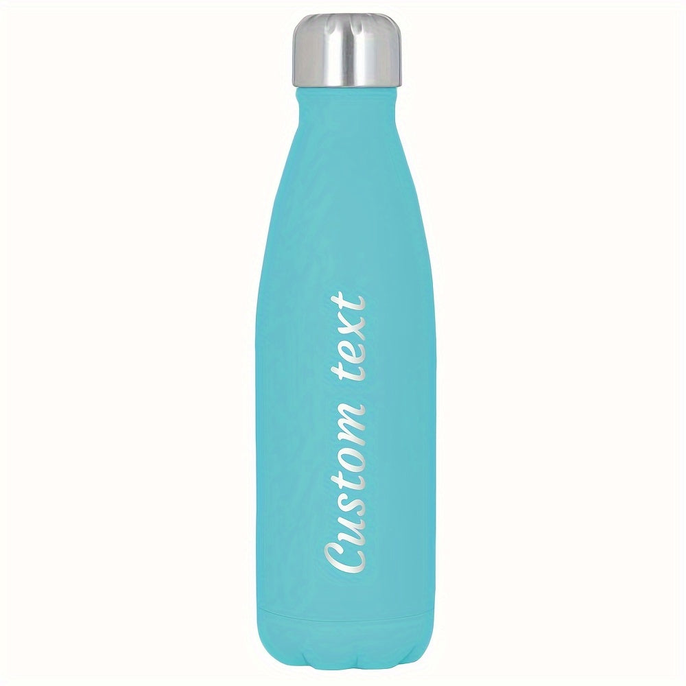 Customized 500ml stainless steel water bottle with leak proof and BPA-free design is perfect for on-the-go hydration. Hand wash recommended.