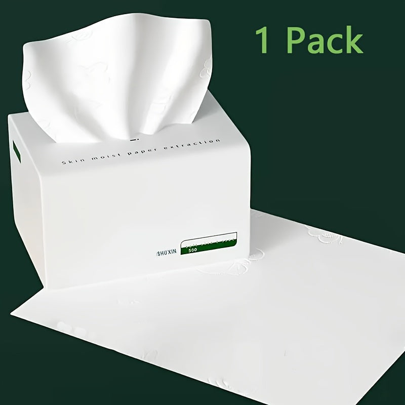 Premium 5-Ply Facial Tissue Paper - 500 Sheets: Soft, Pure White, and Perfect for Home, Car, Dorm, Office, or On-the-Go