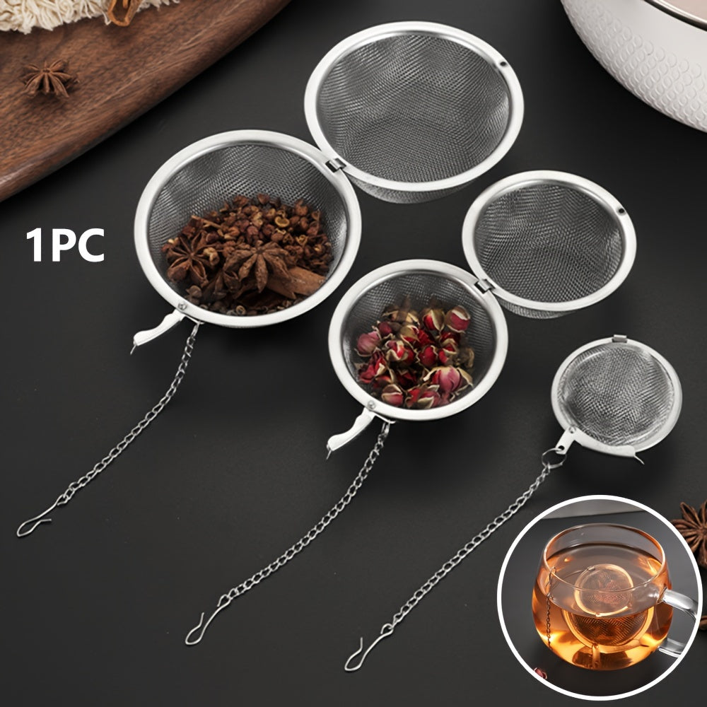 Durable Mesh Stainless Steel Tea Infuser for Loose Leaf Tea, Spices, and Soup Bags - Kitchen Cooking Tool