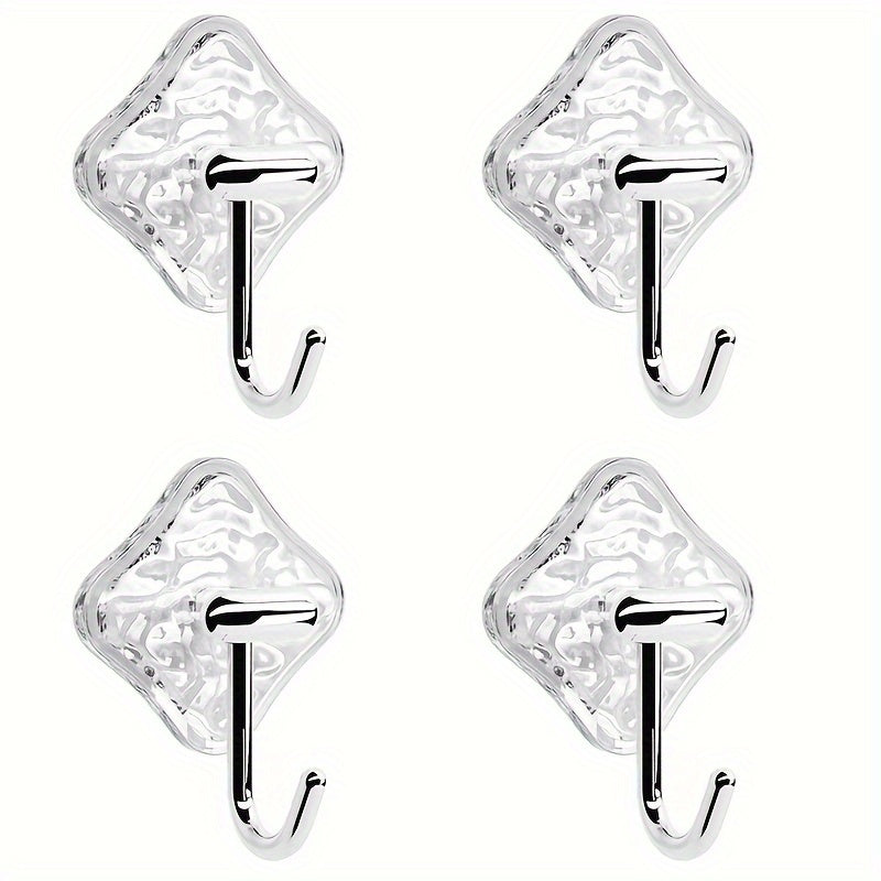 4pcs Multifunctional Adhesive Hooks - Non-slip and Traceless for Kitchen, Bathroom, Bedroom, Decor, Utility