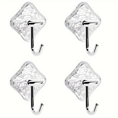 4pcs Multifunctional Adhesive Hooks - Non-slip and Traceless for Kitchen, Bathroom, Bedroom, Decor, Utility