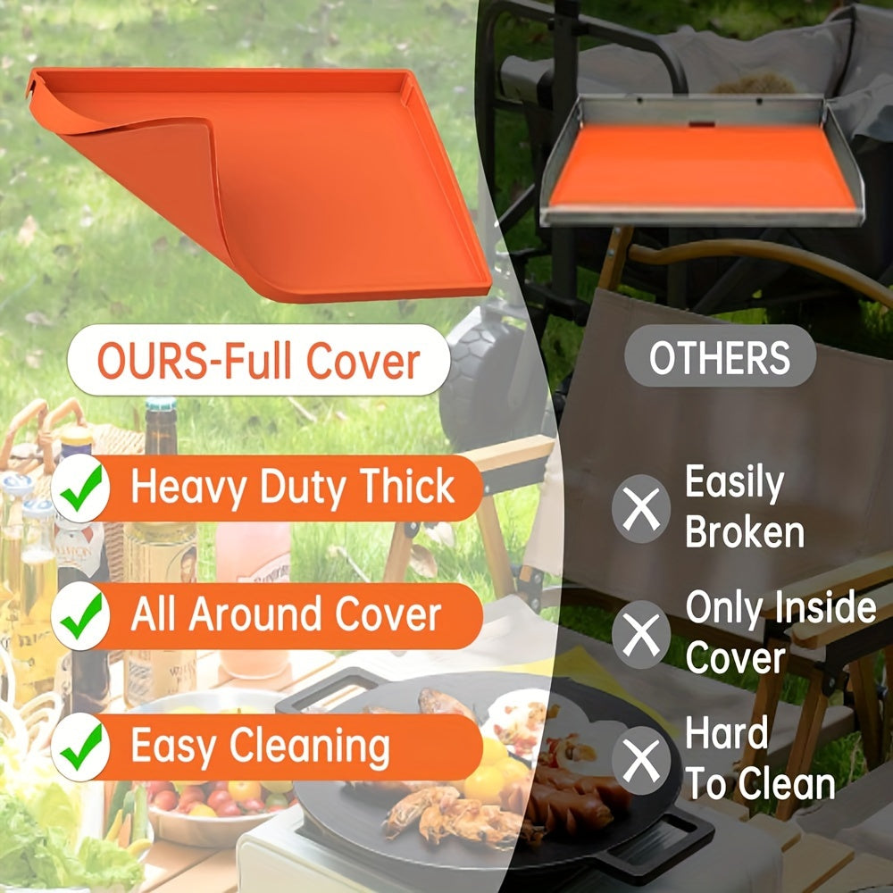 Durable silicone grill cover for Blackstone grills provides full surface protection, is easy to clean and dishwasher safe. Perfect for outdoor cooking and grill accessories.