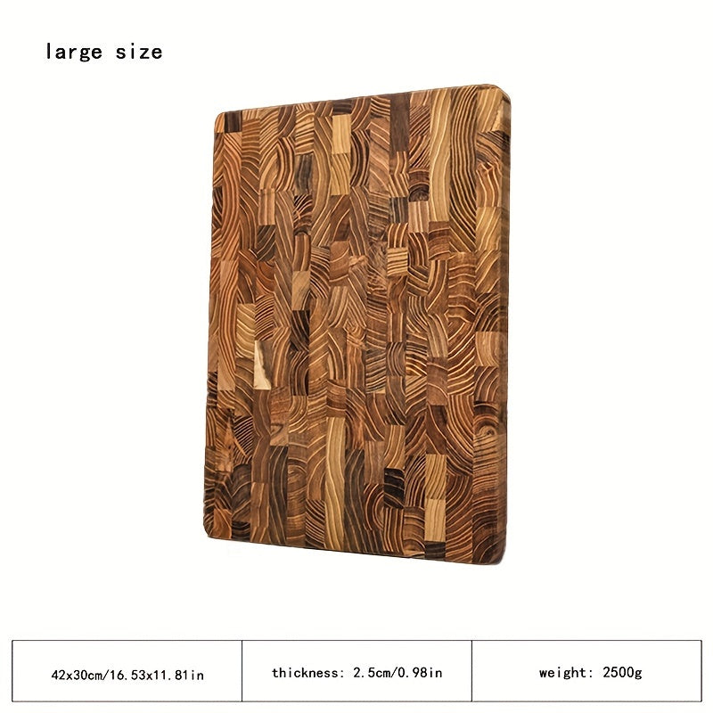 Rectangular Cutting Board made from Solid Teak Wood, Ideal for Kitchen Use. Features High-Quality Wood Core, Food-Safe, and Creative Splicing Design. Perfect for Holiday Entertaining, including Christmas, Halloween, Easter, Hanukkah, and Thanksgiving.