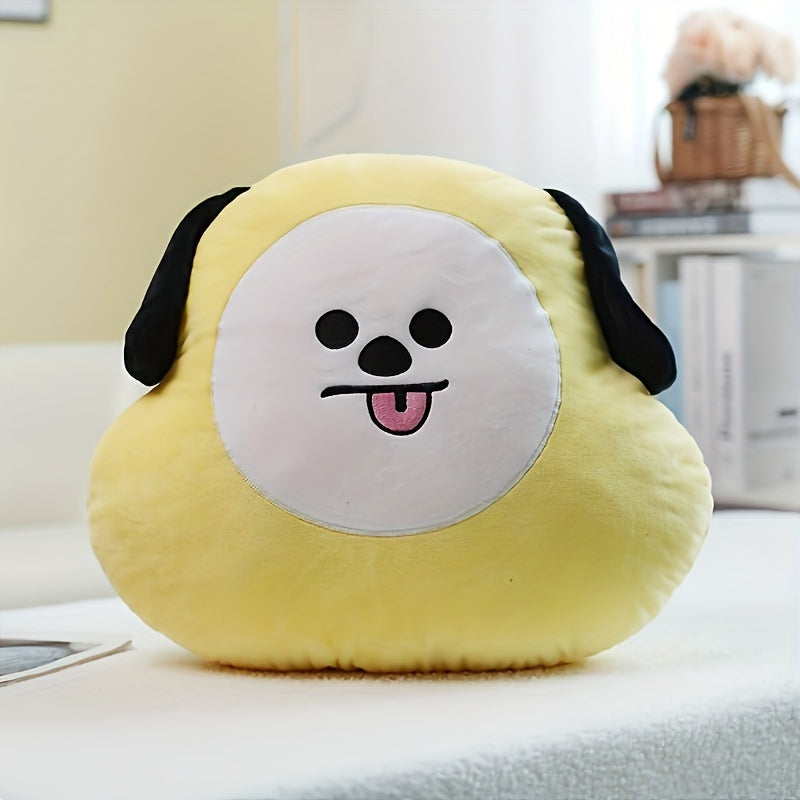 1pc Cute Cartoon Plush Toy - Foldable Hand Warmer & Pillow, Washable Polyester, Great for Home, Office, Travel, and Gifts.