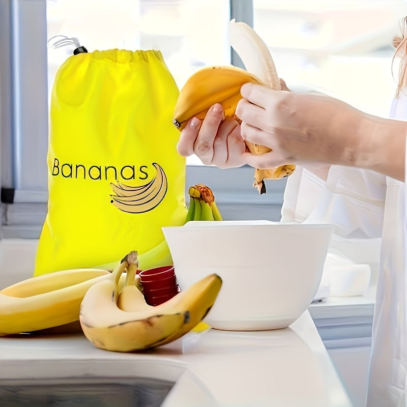 Set of 2 Reusable Bags for Keeping Bananas and Lettuce Fresh - Ideal for Storing Fresh Produce in the Fridge, Kitchen, and Dining Room