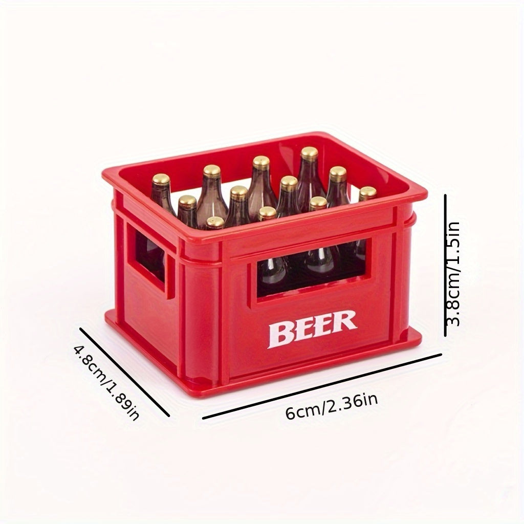 Beer basket bottle opener with magnetic attachment for refrigerators, ideal for home bars and parties.