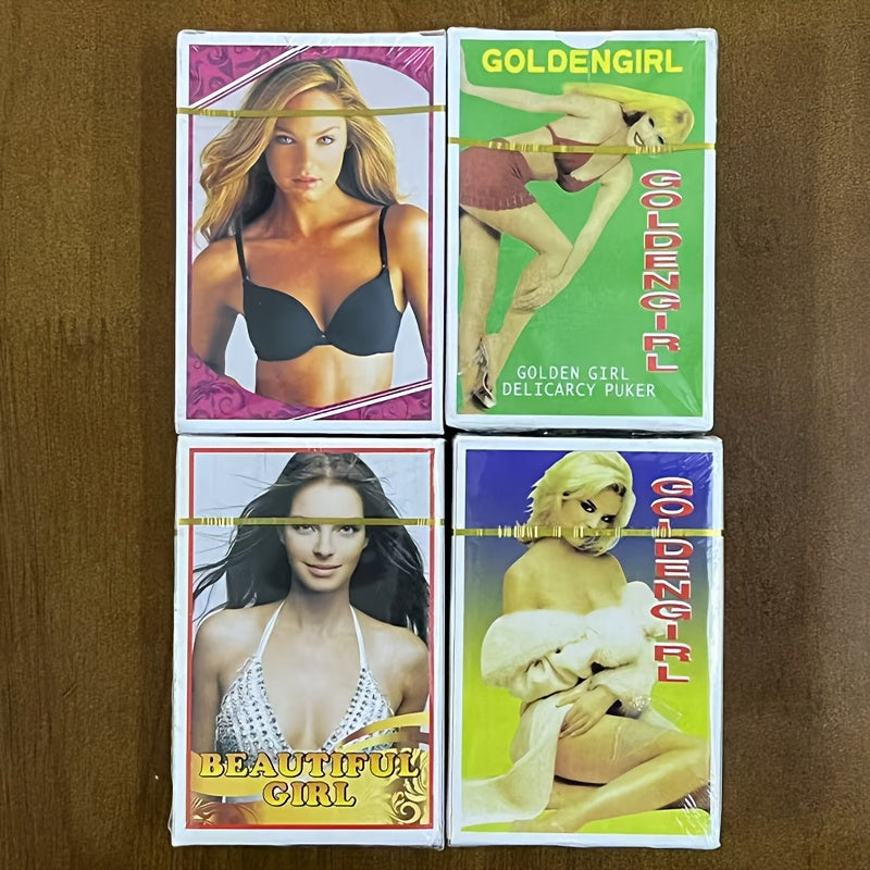 Seductive Bikini Playing Cards - Adult Entertainment Poker Deck with Realistic Woman Illustrations in Swimsuits, Perfect for Parties & Gatherings, Durable Cardboard Material, Entertainment