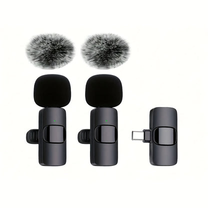 SENWUKO Wireless Lavalier Microphone with USB-C and dual microphones, ideal for streaming, podcasting, and video recording