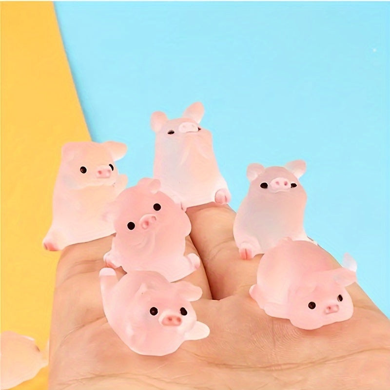 Add some magic to your garden with these 6 mini resin piggy landscape ornaments.