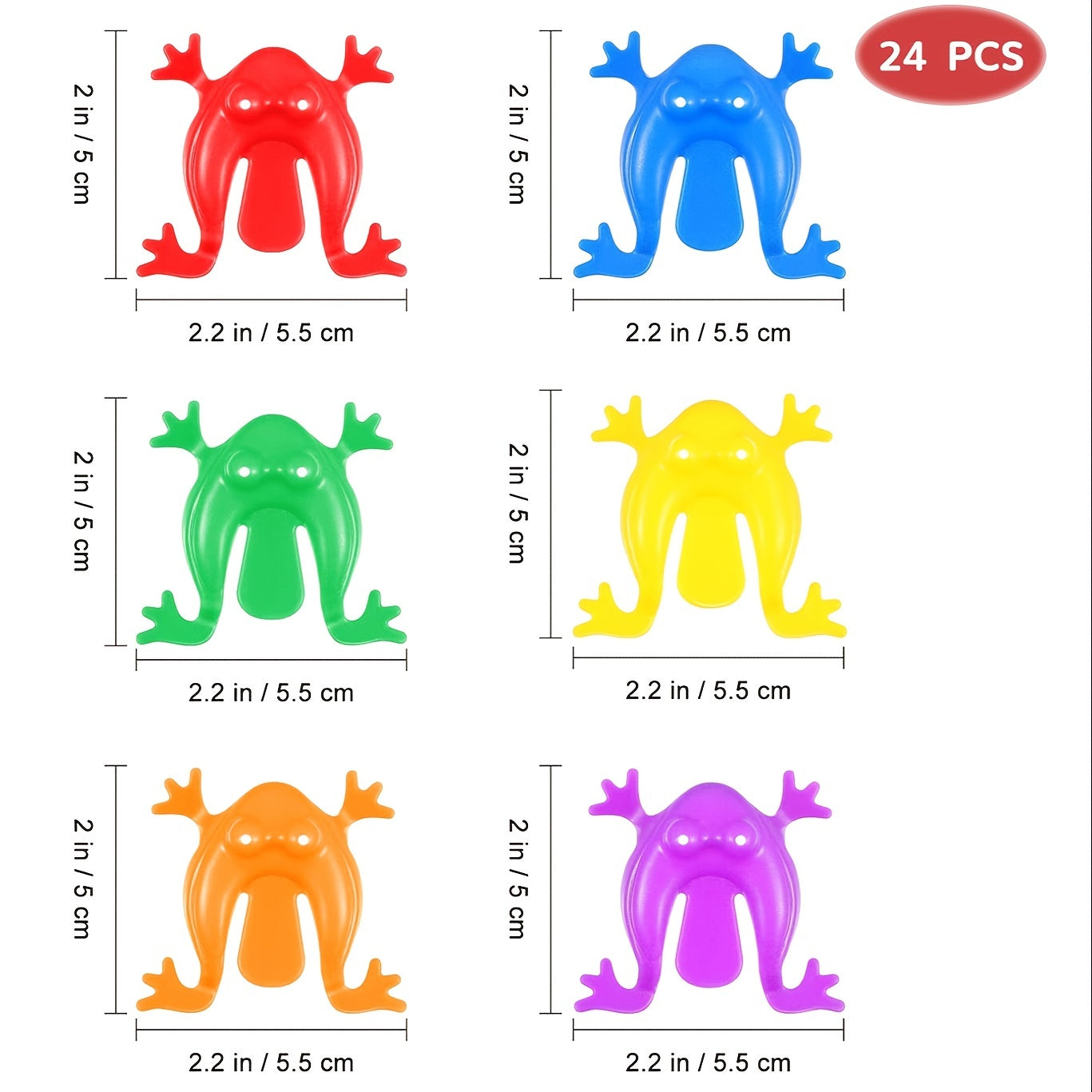 24 Mini Jumping Frogs - Colorful Plastic Finger Toys for Fun Learning & Party Favors, Perfect Birthday Gifts.