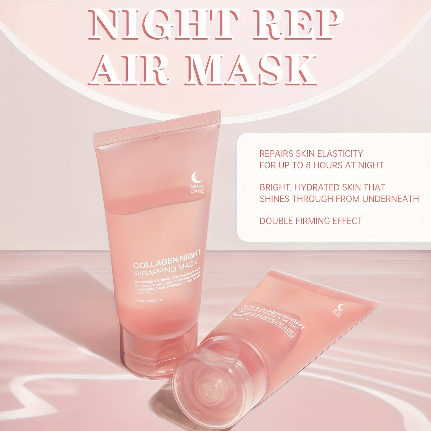 Tyramine Night Mask with hyaluronic acid, collagen, and paraben-free formula. Improves skin quality, smoothens skin, ideal for bedtime use and as a holiday gift.