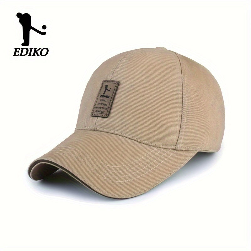 EDIKO Unisex Baseball Cap in Black, 100% Breathable Sun Protection, Casual Outdoor Golf Cap, Hand Washable