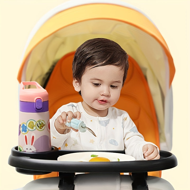 Top Pick: Multifunctional Stroller Tray with Cup Holder, Phone, and Snack Tray, Secure Non-Slip Clip for Stroller Handlebar, Perfect for On-the-Go Entertainment, Fits All Stroller Models