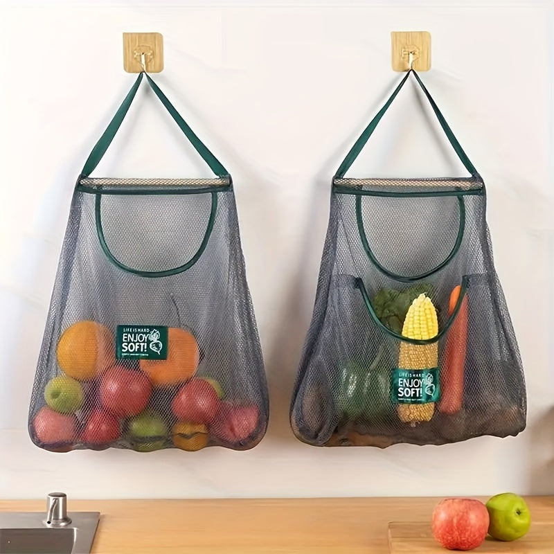 Mesh Kitchen Storage Bag with Large Capacity - Perfect for Hanging Fruits and Vegetables at Home or in Restaurants