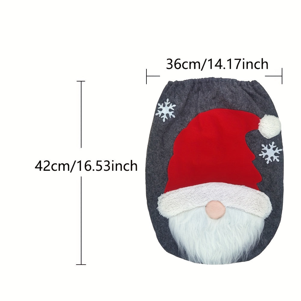 Set of 2 Santa toilet mats for festive Christmas bathroom decor and a Thanksgiving gift for 2023.