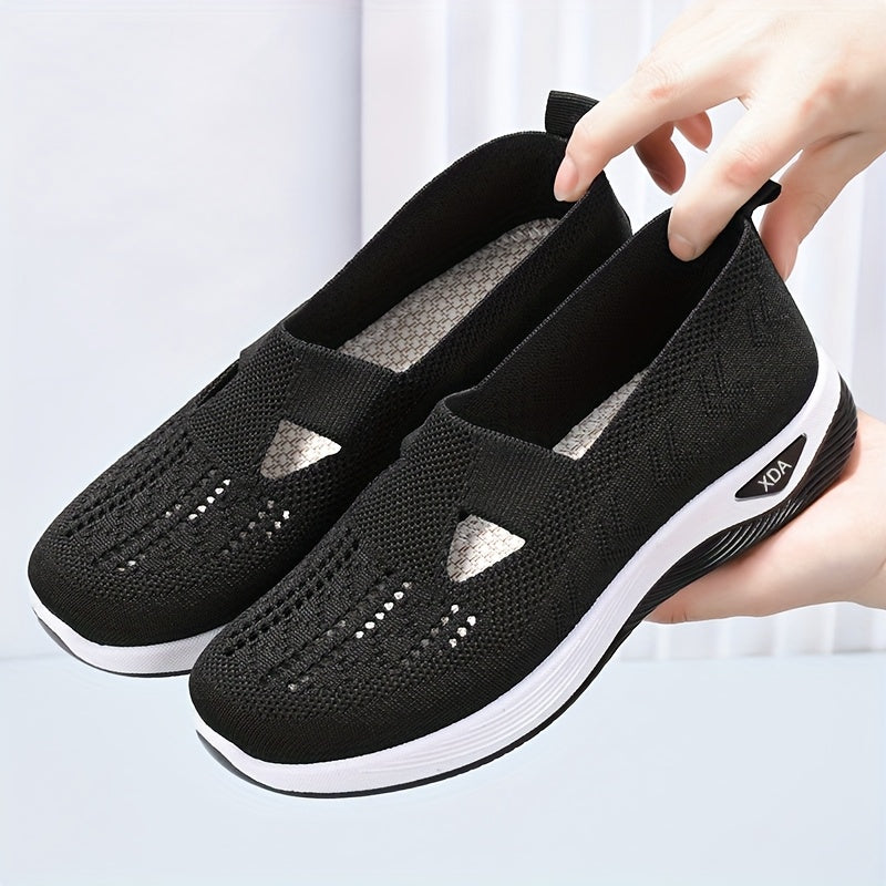 Casual slip on sneakers for women, lightweight and breathable with fabric upper and rubber sole, perfect for spring and summer.