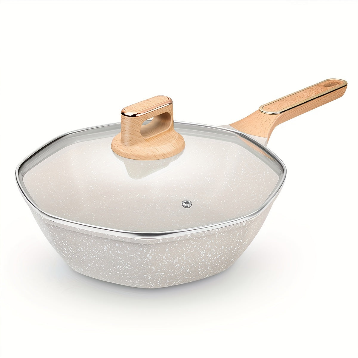 One piece of 30.0cm Cast Aluminum Non-Stick Frying Pan with Large Capacity Flat Bottom Skillet. It is durable, easy to clean, and safe for dishwasher and oven use. Suitable for all types of stoves.