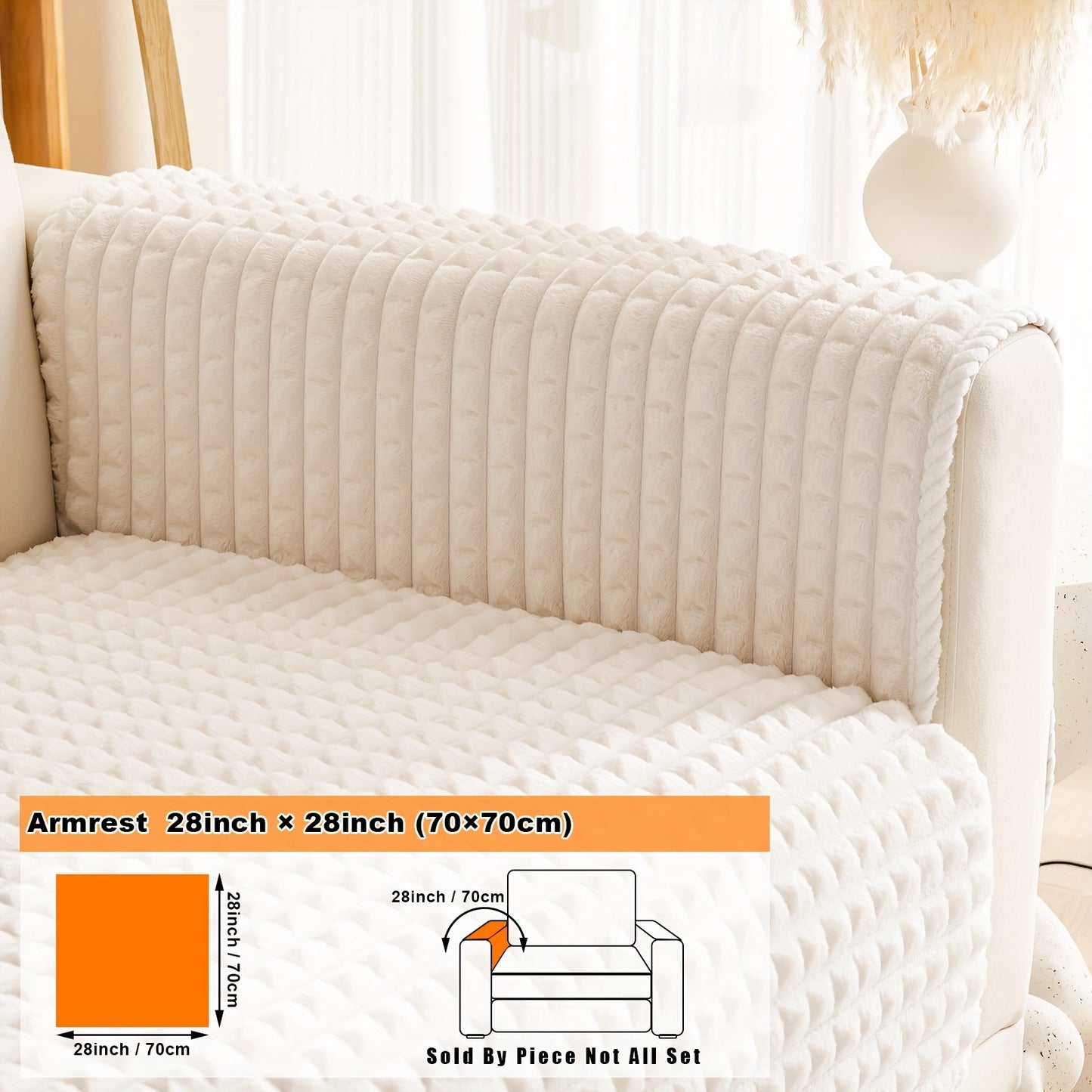 Thick, non-slip plush sofa cover suitable for all types of furniture, pet-friendly, easy to clean.