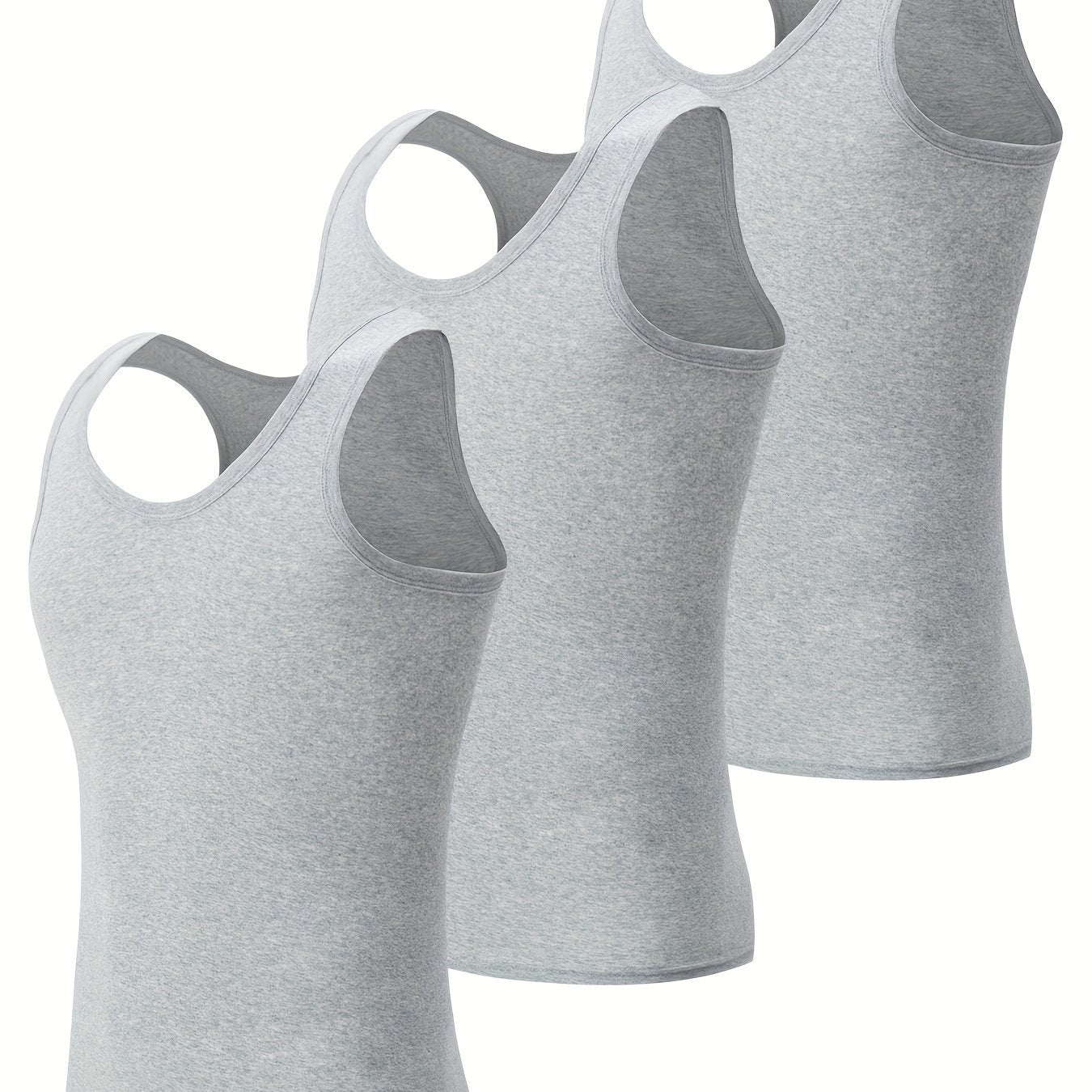 3 Men's Cotton Tank Tops: Breathable, Comfortable, Sleeveless, Slim Fit for Gym & Casual Wear, Easy-Care, All-Season