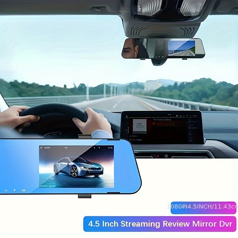 5.0-inch single or 5.5-inch dual recording driving recorder with 1080P high-definition video, 24-hour parking monitoring, loop recording, starlight night vision, and black model.