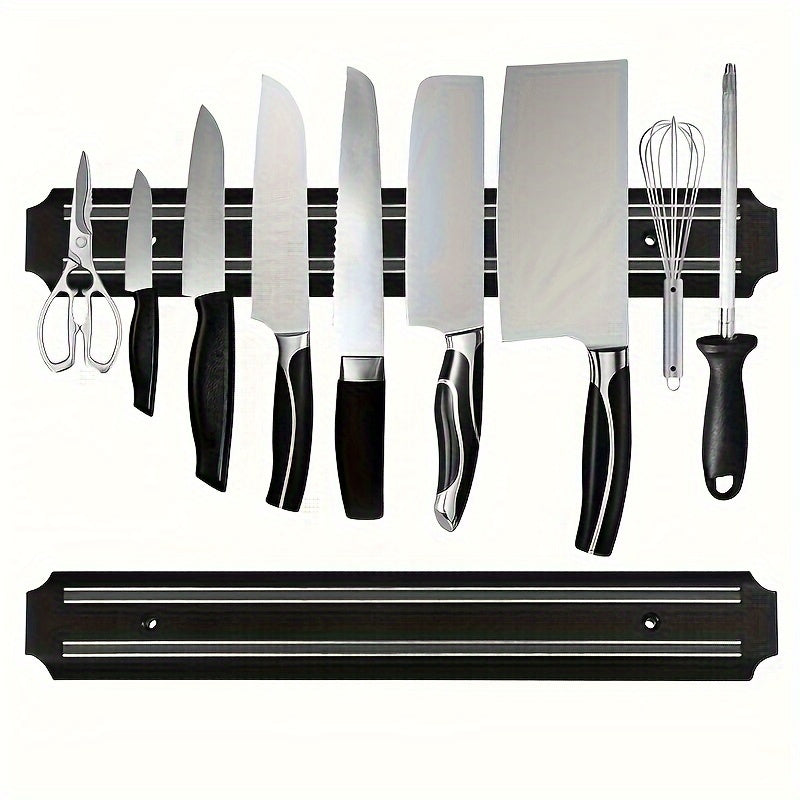 Durable Plastic Magnetic Knife Holder - Stylish Wall-Mounted Organizer for Knives, Scissors, and More - Ideal for Home and Restaurant Kitchen Storage.