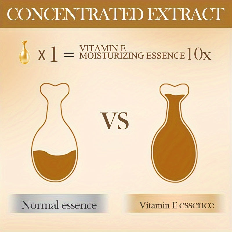 Vitamin E moisturizing essence capsules for nourishing and hydrating skin.