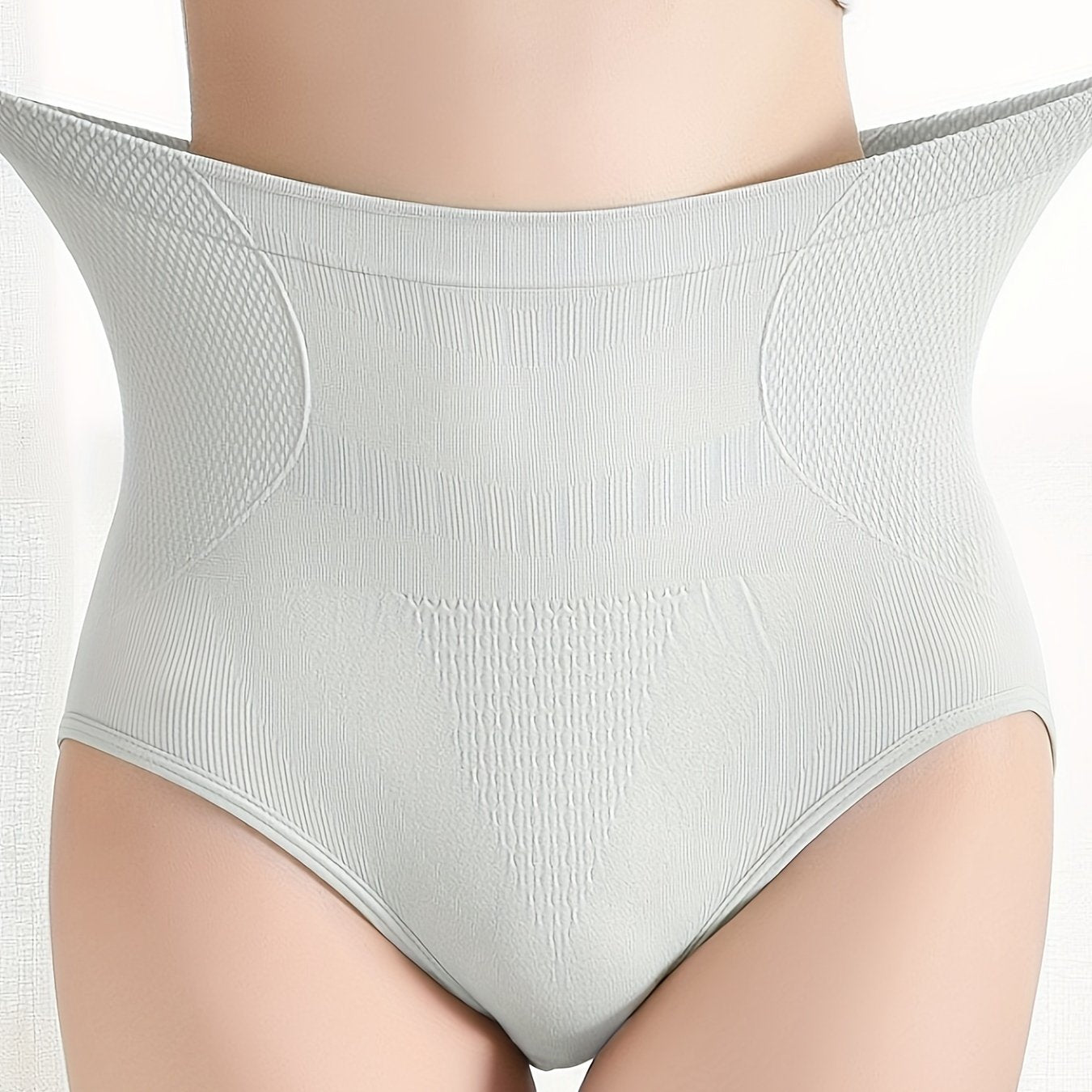 High-Waist Tummy Control Panties that are seamless, breathable, and slimming in Beige color.