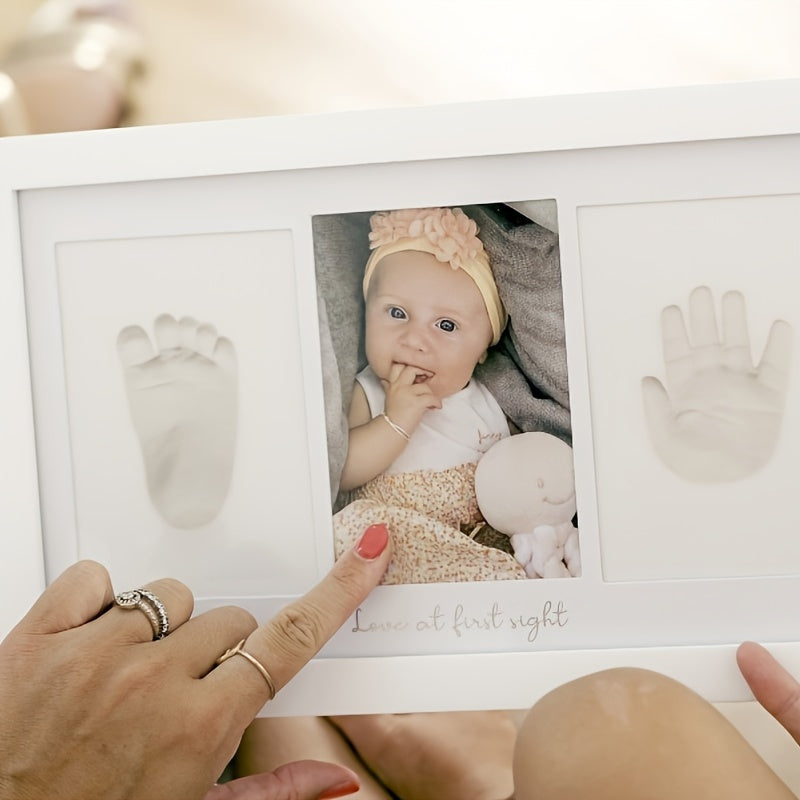 Capture the memories of little hands and feet with the White Handprint and Footprint Kit. A perfect keepsake frame for Christmas, Halloween, Thanksgiving, New Year's, Valentine's Day, or Carnival gifts.