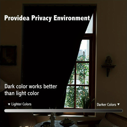 [Top Pick] Convenient Blackout Curtain Without Rod - Blocks UV Rays, Simple to Install, Ideal for Bedroom, Living Room & Kitchen Decor, Easy to Wash, Adhesive, Window Drapes