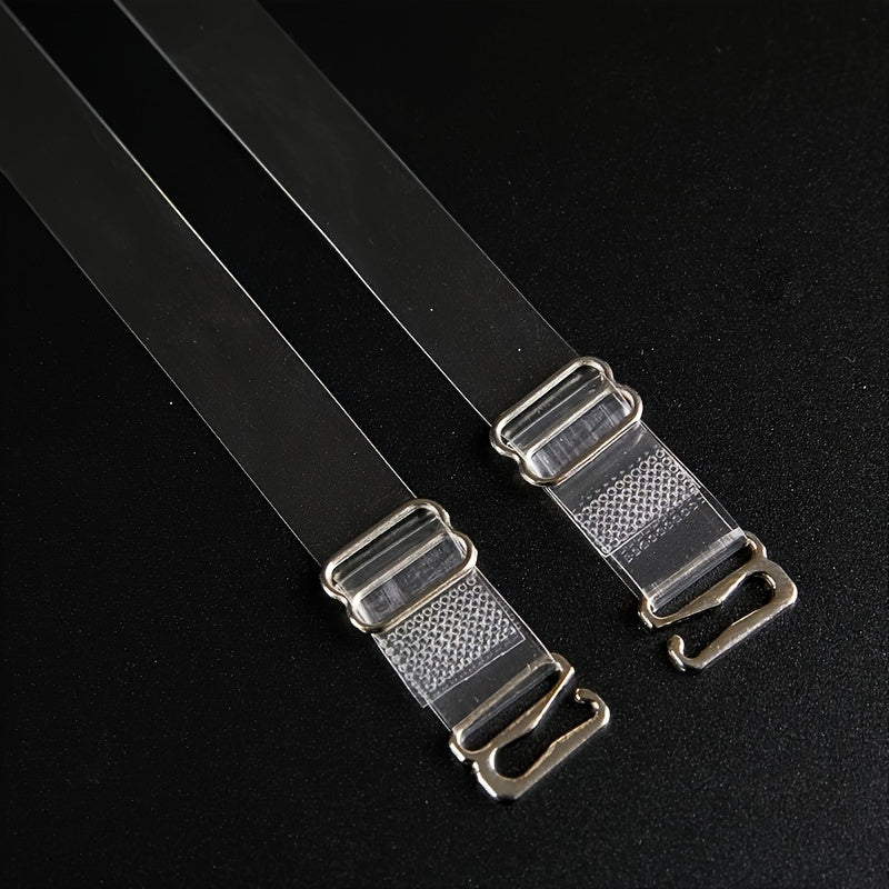 10 transparent shoulder straps with metal buckle for adjustable and invisible support, perfect for women's lingerie and underwear.