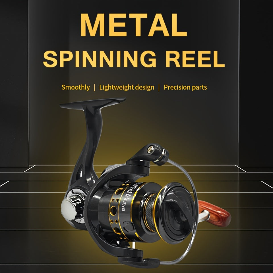 Rooblinos Ambidextrous Spinning Fishing Reel, 5.2:1 Gear Ratio, Durable PA Material, for Freshwater and Saltwater Fishing.