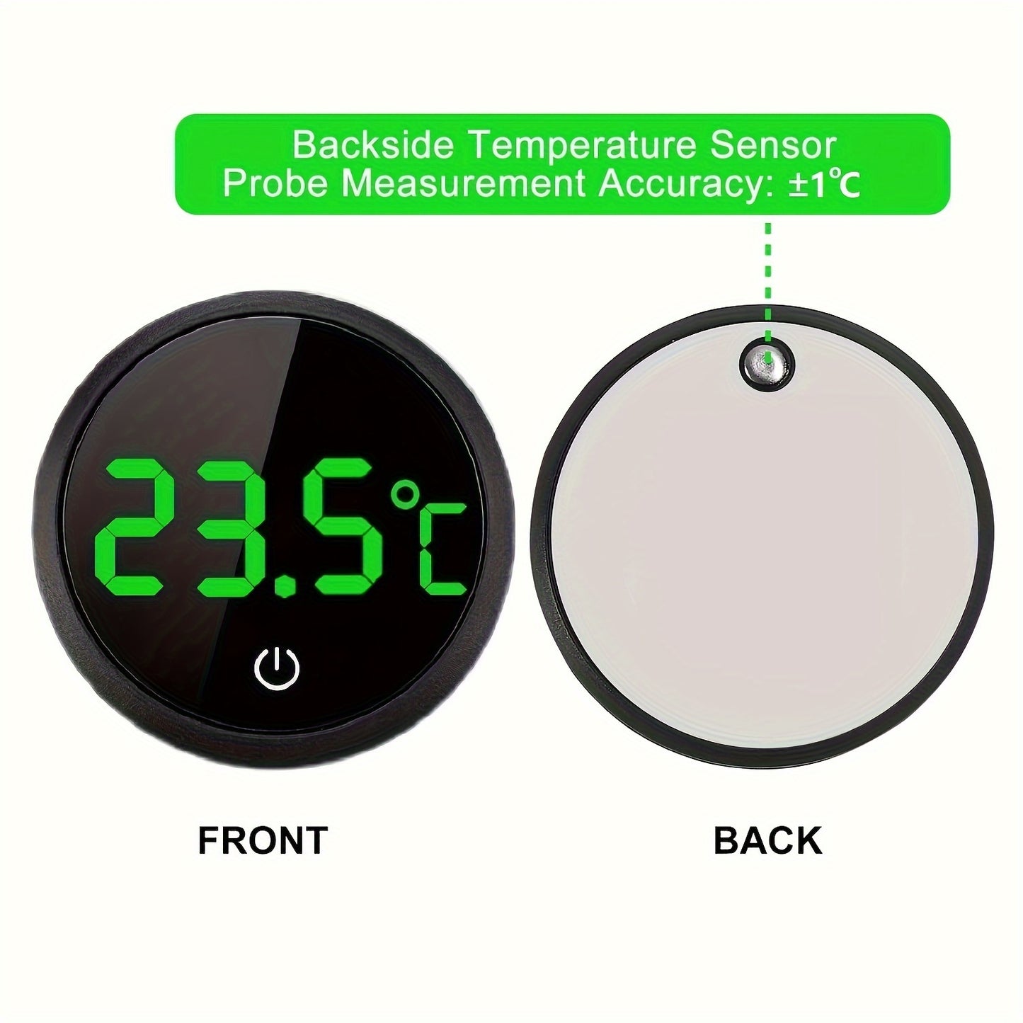 Mini Round LCD Digital Thermometer for monitoring aquarium tank temperature; accurate sensor for fish tank environment.